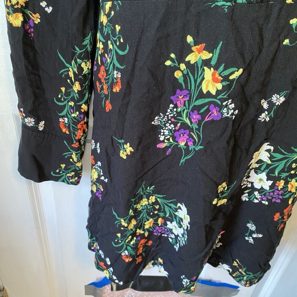 Highline Women XL Floral Mini Shirt Dress Cottagecore Preppy Beach Travel Casual - Picture 9 of 10